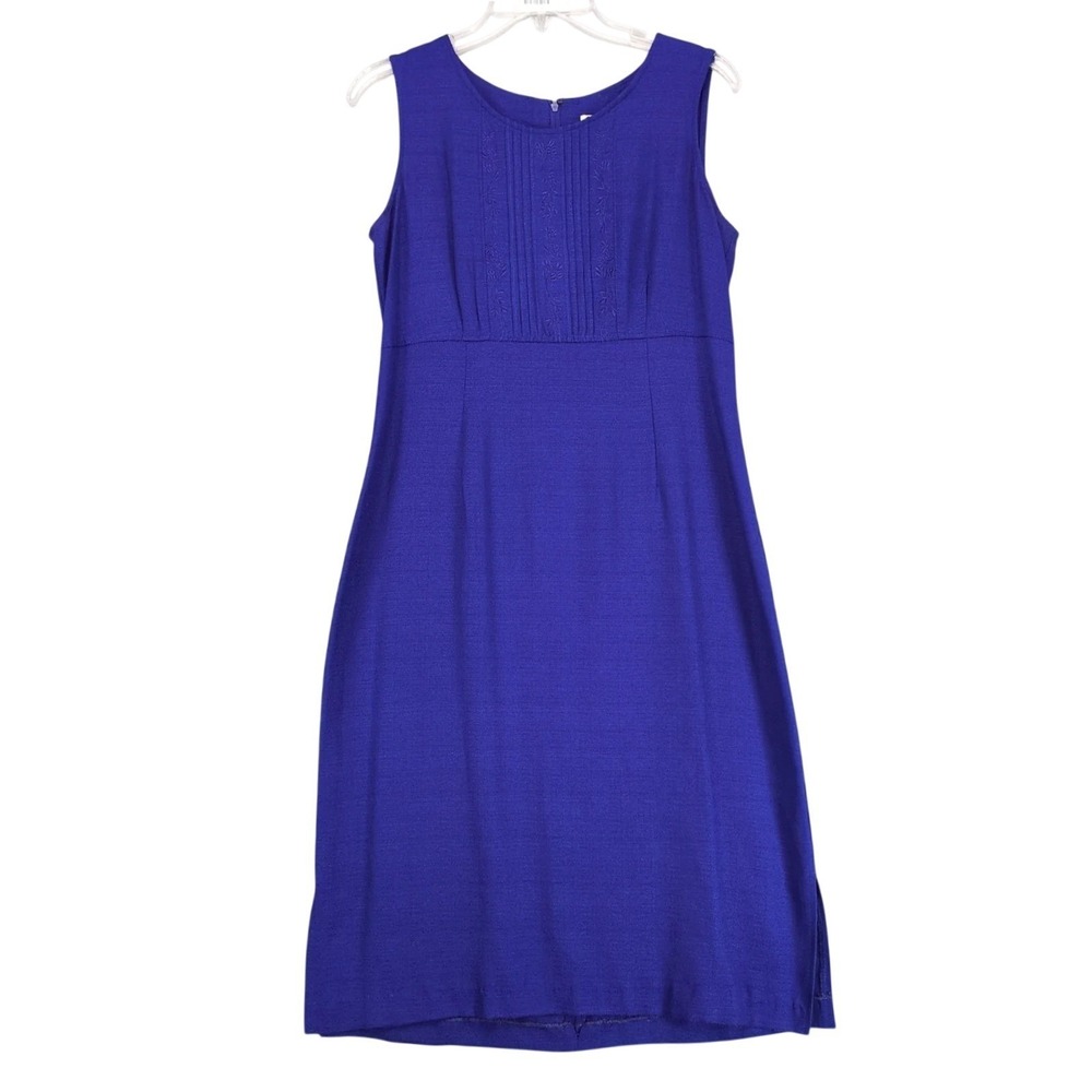 Vintage‎ 90s Karin Stevens Jewel Purple Embroidered Midi Dress Sz 8P Statement